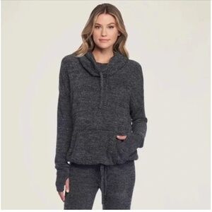 Barefoot Dreams CozyChic Lite Pebble Beach Pullover Hoodie Heathered Gray Medium